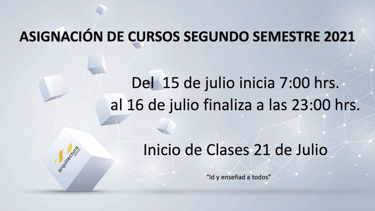 Asignación de Cursos e Inicio de Clases 2021-2